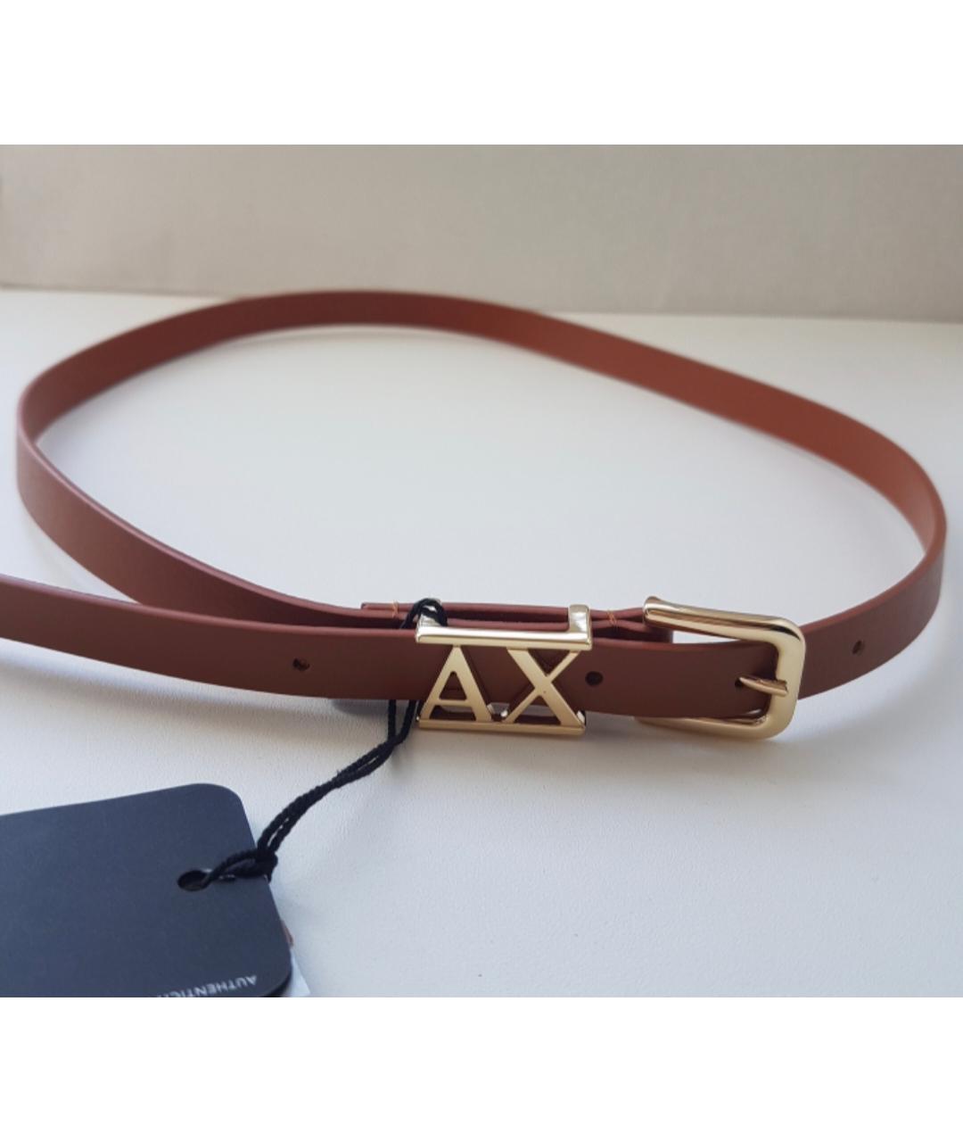 ARMANI EXCHANGE Коричневый кожаный ремень, фото 2