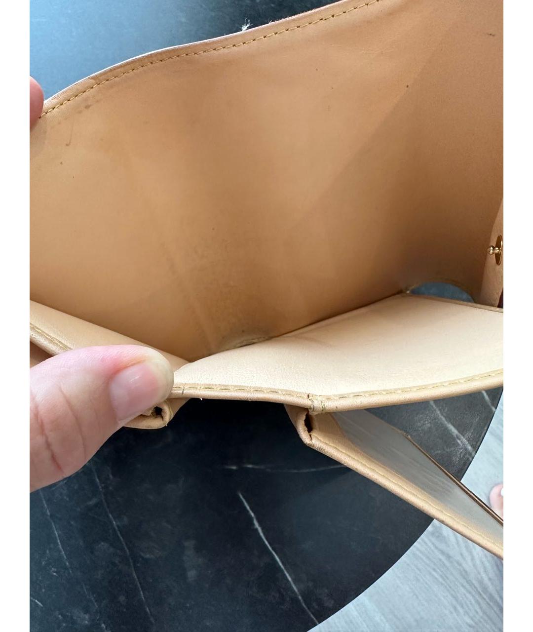 LOUIS VUITTON Белый кожаный кошелек, фото 6