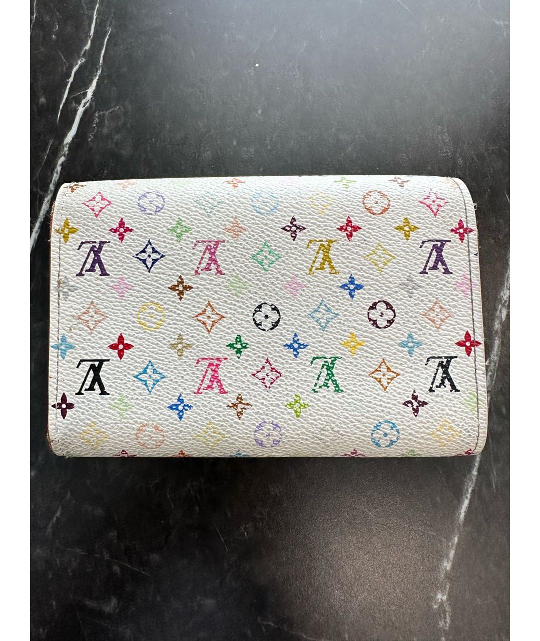 LOUIS VUITTON Белый кожаный кошелек, фото 3