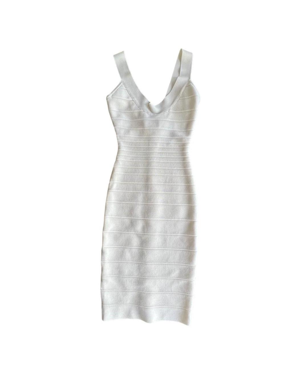 HERVE LEGER Белое вискозное повседневное платье, фото 4