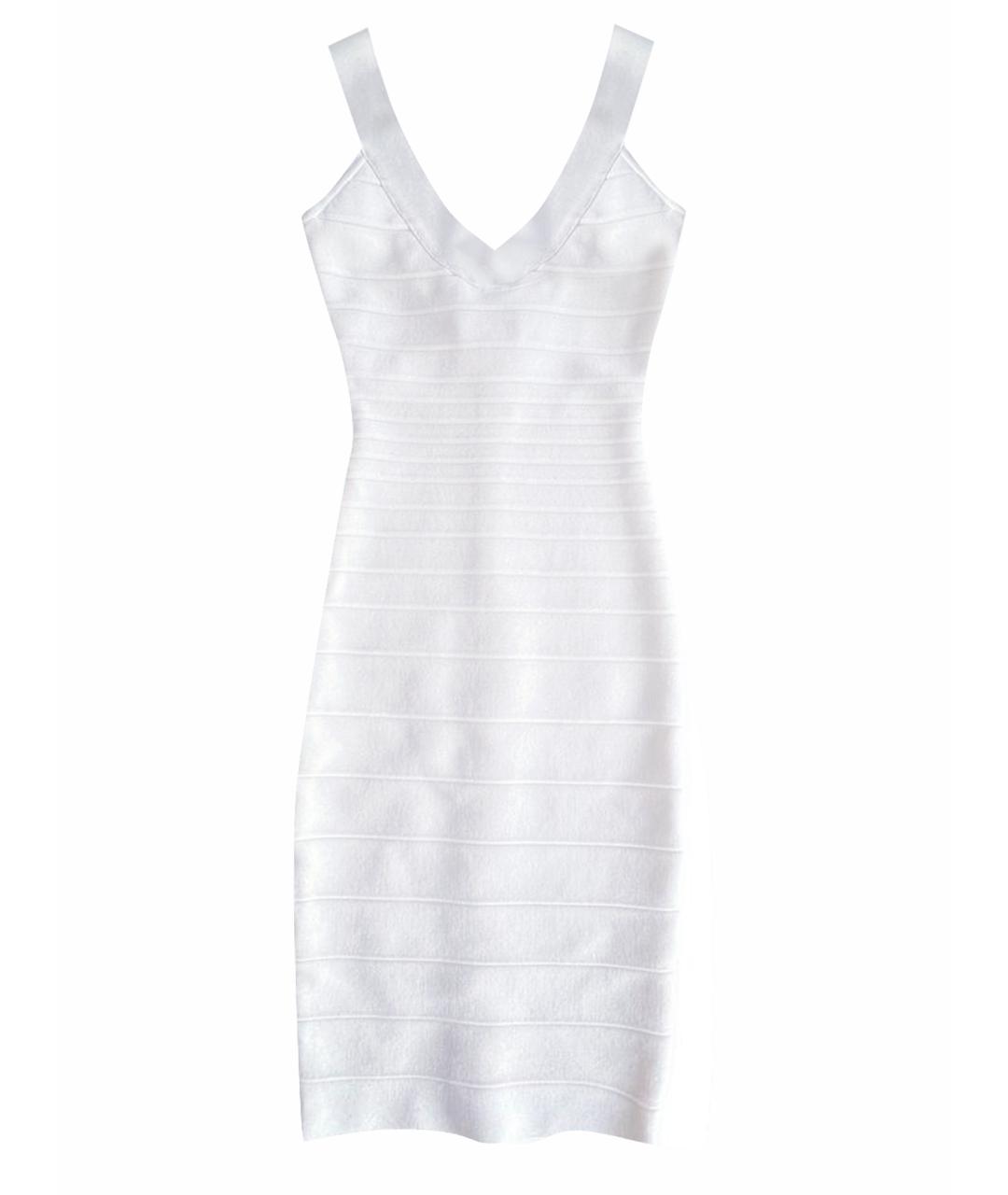 HERVE LEGER Белое вискозное повседневное платье, фото 1