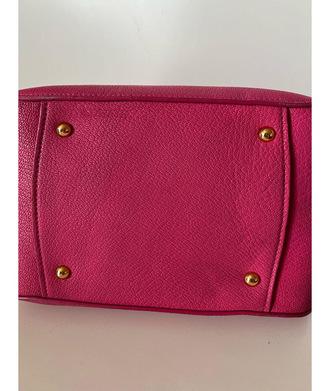 MIU MIU Розовая кожаная сумка с короткими ручками, фото 3