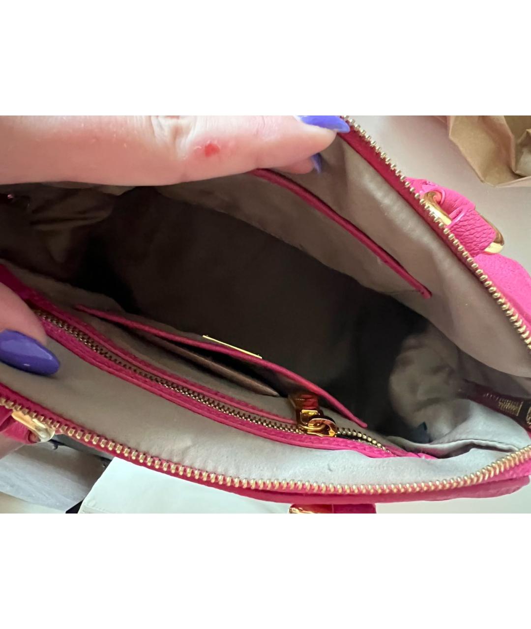 MIU MIU Розовая кожаная сумка с короткими ручками, фото 8