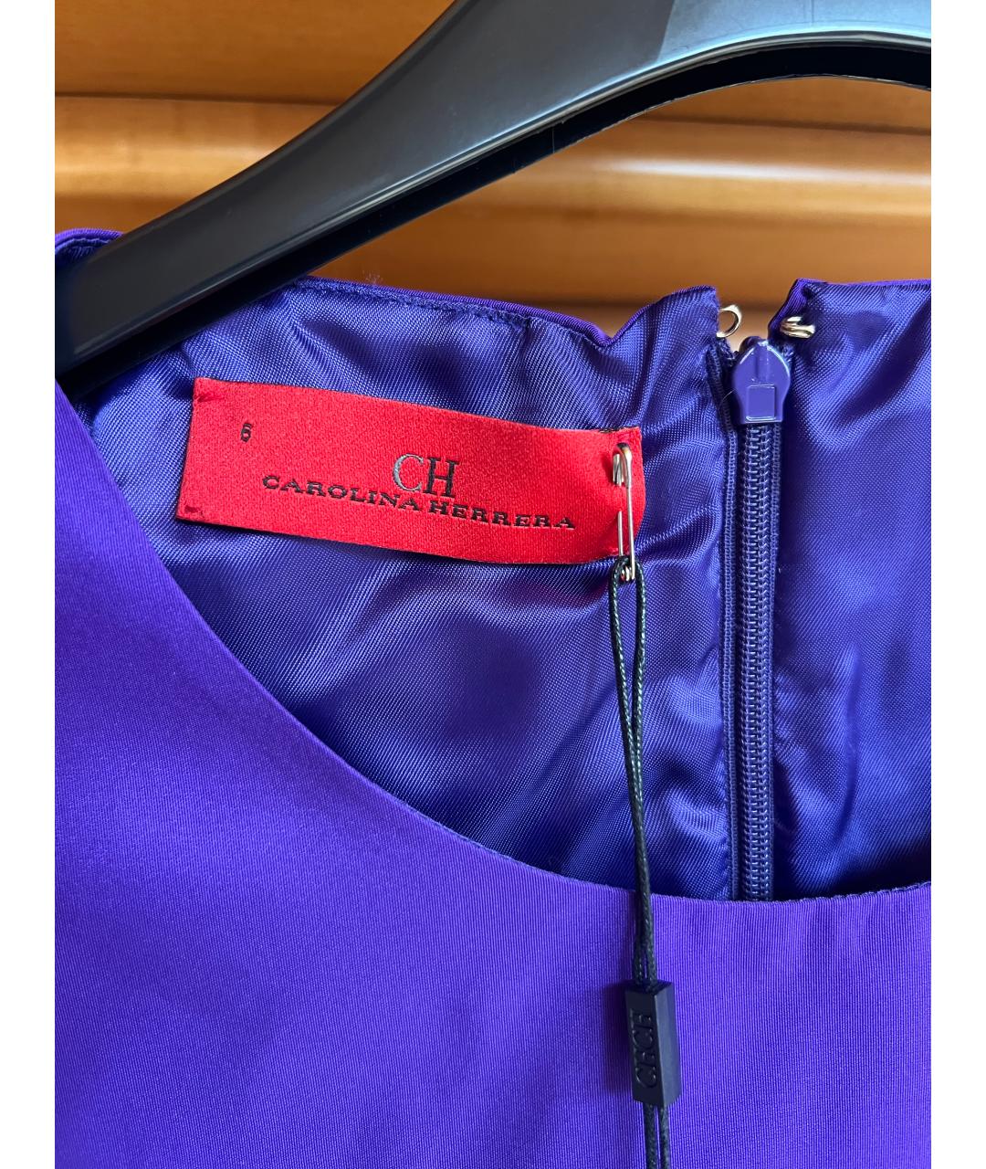 CAROLINA HERRERA Фиолетовое полиэстеровое коктейльное платье, фото 3