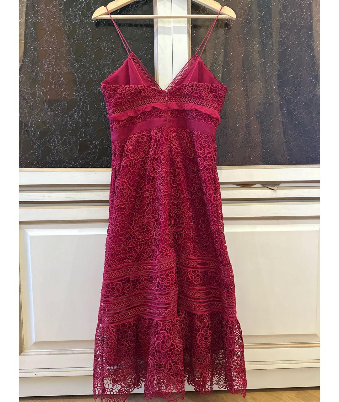 SELF-PORTRAIT Бордовое полиэстеровое коктейльное платье, фото 2