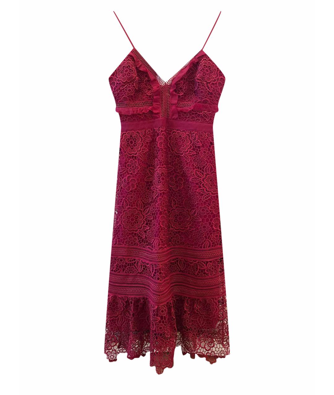 SELF-PORTRAIT Бордовое полиэстеровое коктейльное платье, фото 1