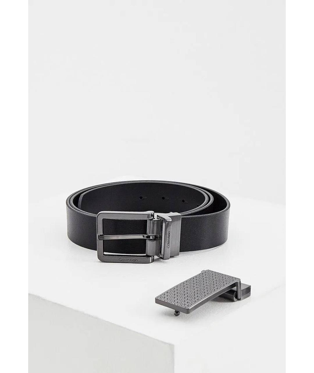 CALVIN KLEIN Черный кожаный ремень, фото 5