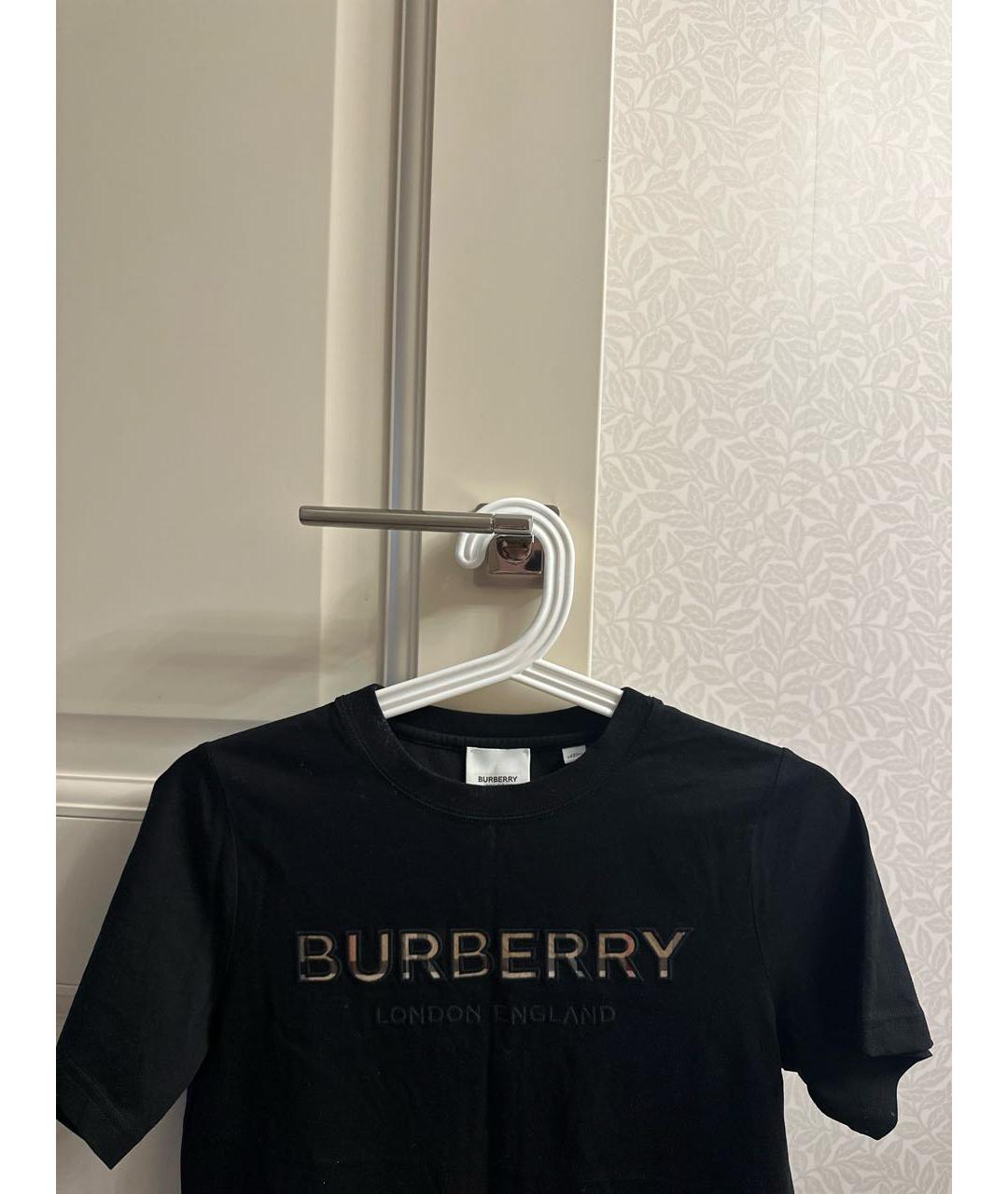 BURBERRY Черный хлопковый детская футболка / топ, фото 3