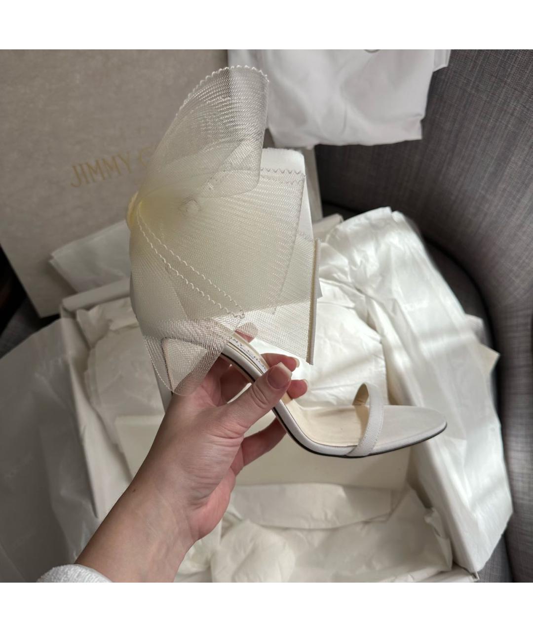 JIMMY CHOO Белые босоножки, фото 4