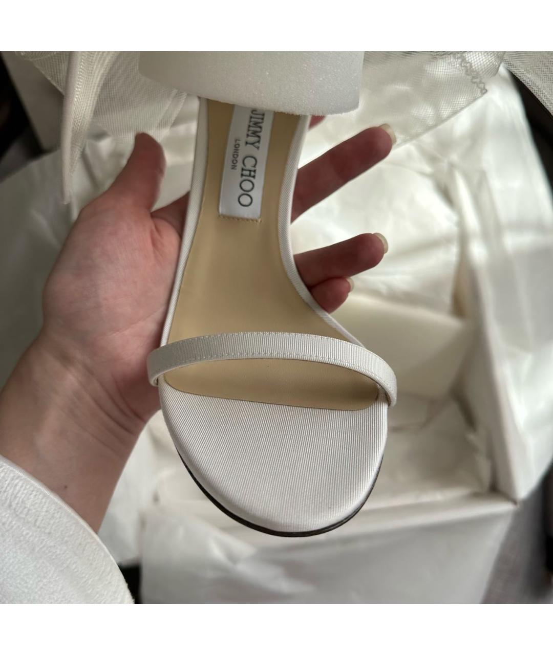 JIMMY CHOO Белые босоножки, фото 7