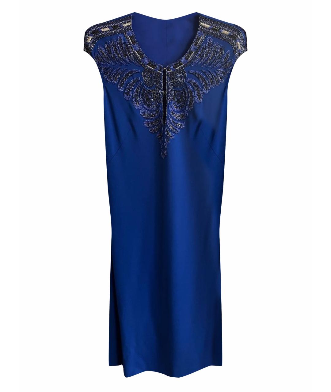 ROBERTO CAVALLI Синее вискозное коктейльное платье, фото 1