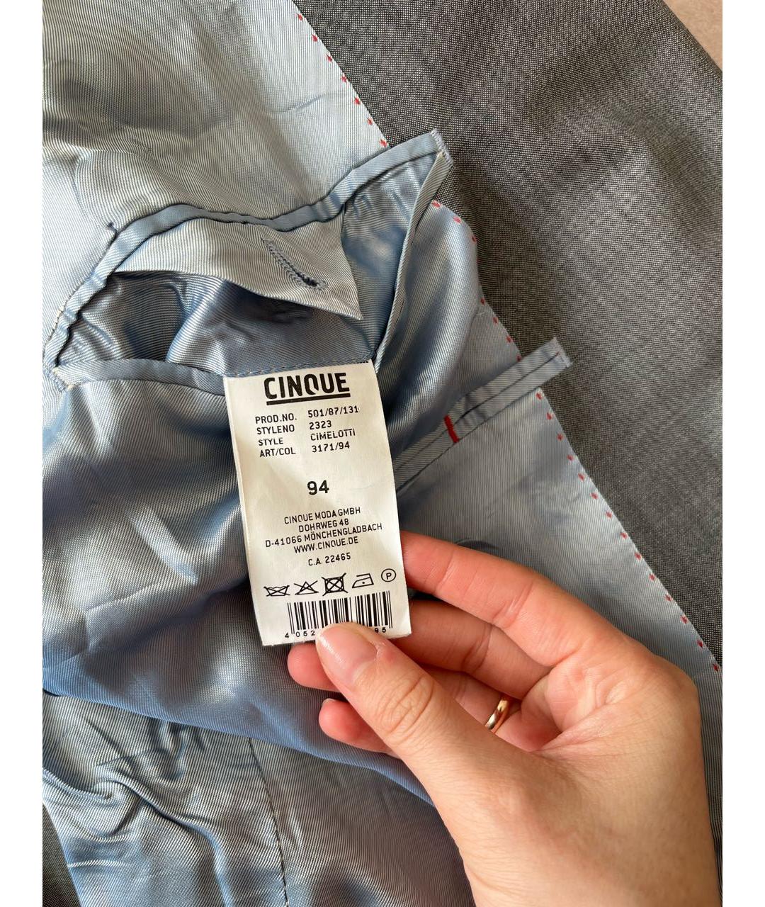 CINQUE Антрацитовый полиэстеровый пиджак, фото 4