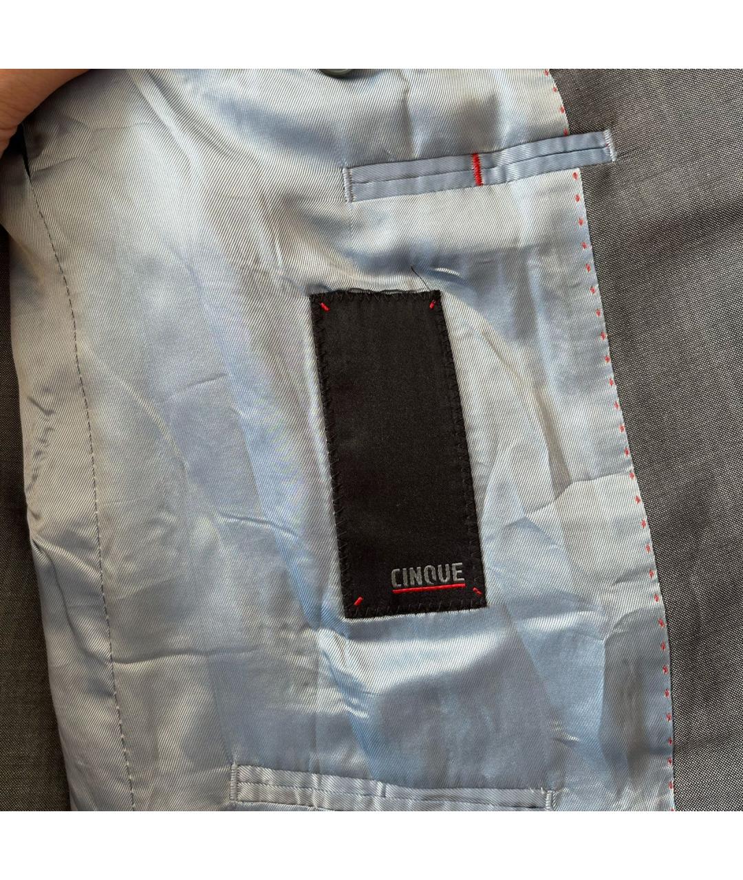 CINQUE Антрацитовый полиэстеровый пиджак, фото 5