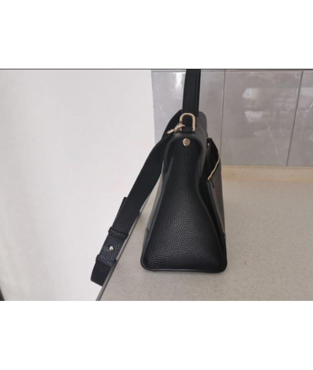 FURLA Черная кожаная сумка с короткими ручками, фото 2