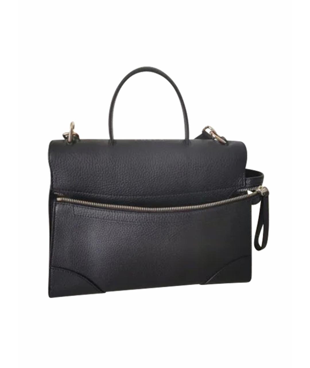 FURLA Черная кожаная сумка с короткими ручками, фото 1
