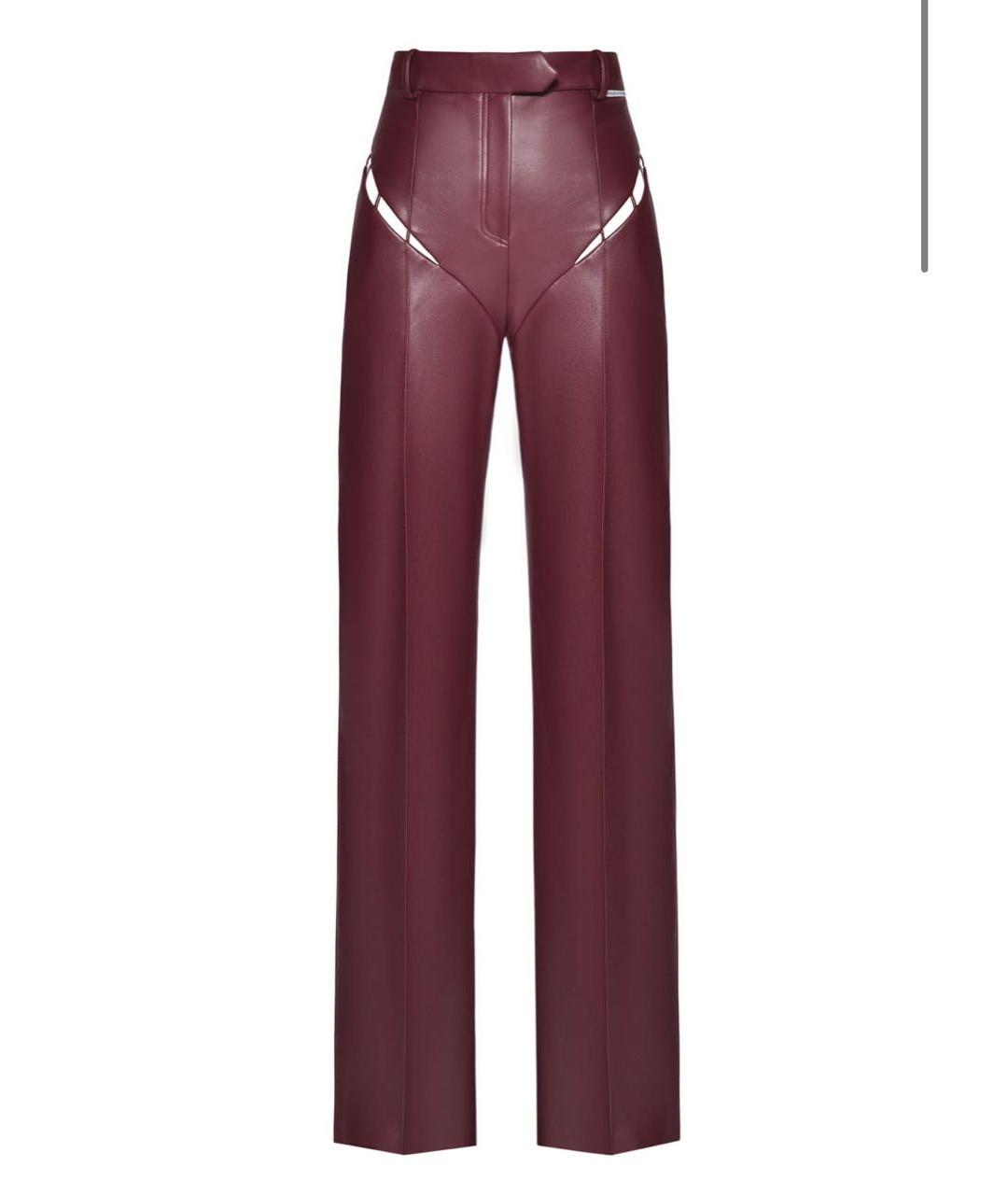 ALEKSANDRE AKHALKATSISHVILI Бордовые полиамидовые брюки широкие, фото 5