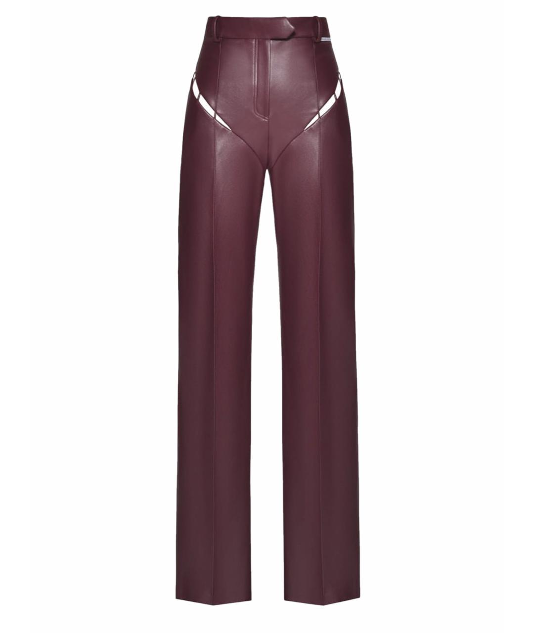 ALEKSANDRE AKHALKATSISHVILI Бордовые полиамидовые брюки широкие, фото 1
