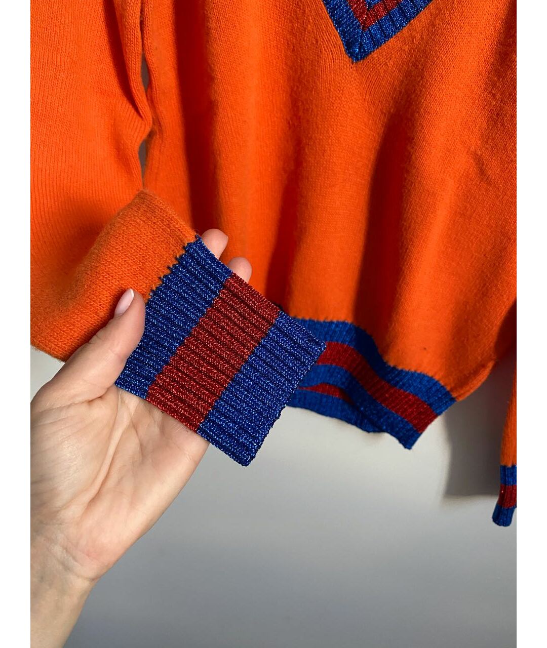 GUCCI Оранжевый шерстяной джемпер / свитер, фото 4