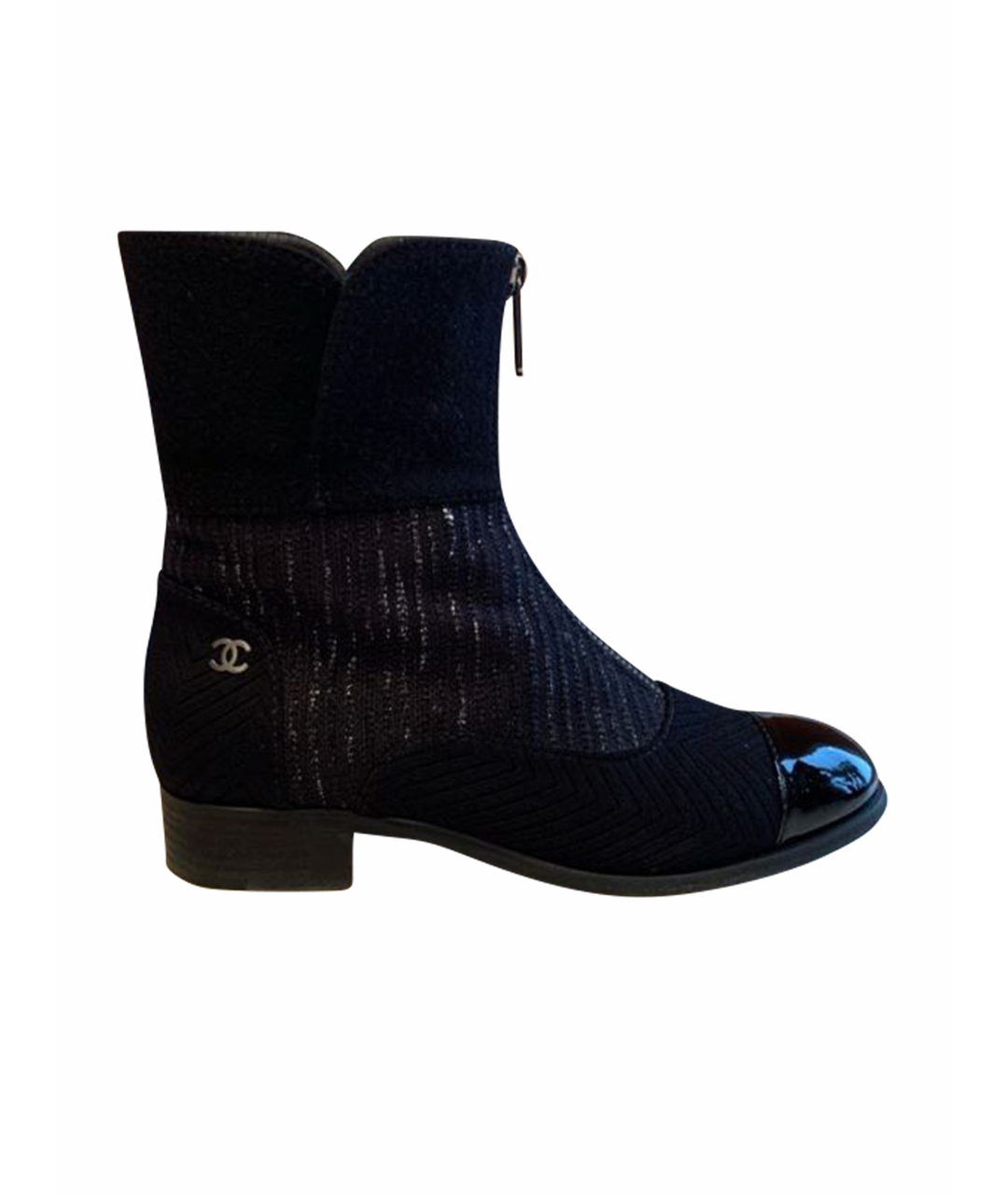 CHANEL PRE-OWNED Черные текстильные ботинки, фото 1