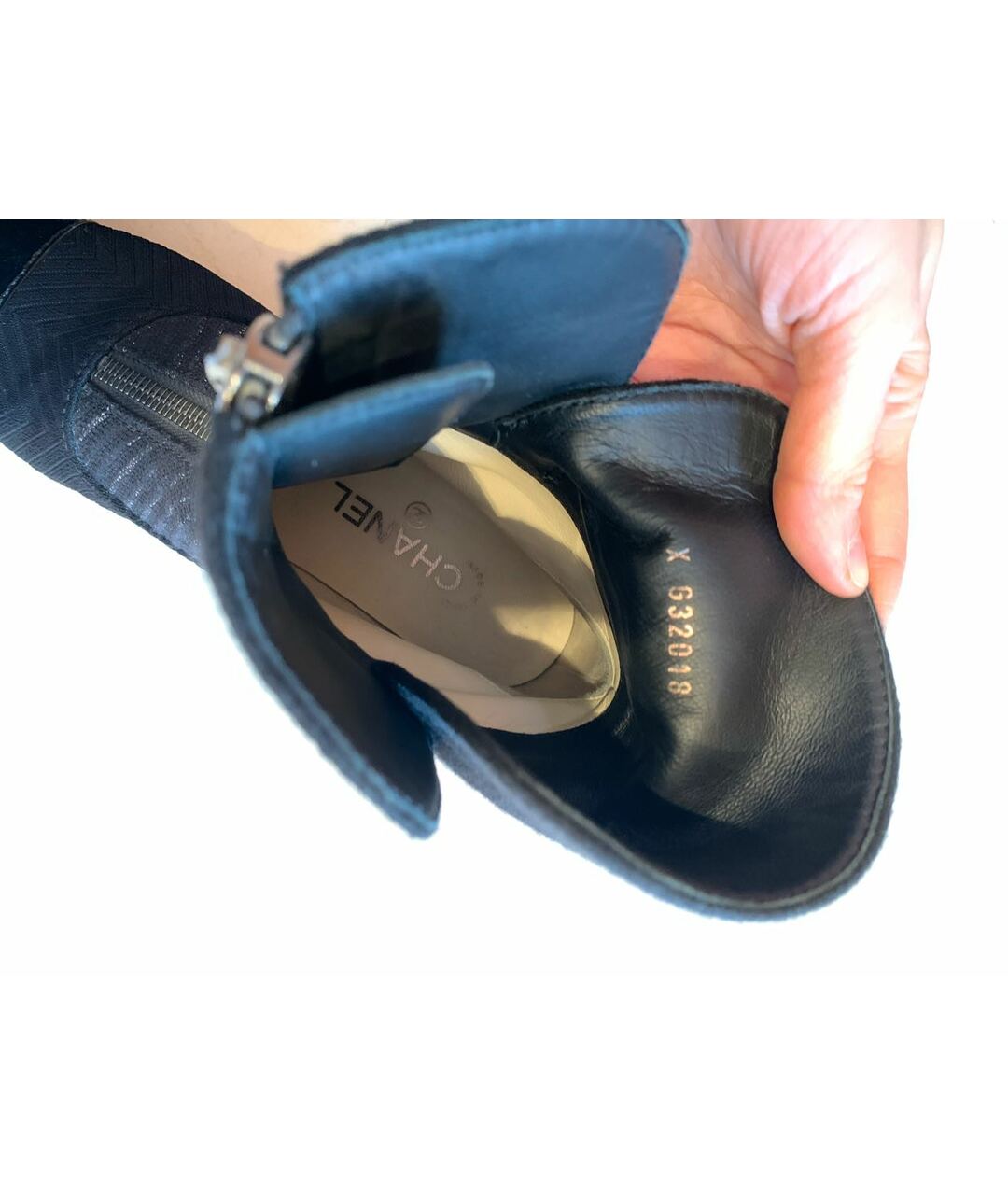 CHANEL PRE-OWNED Черные текстильные ботинки, фото 7