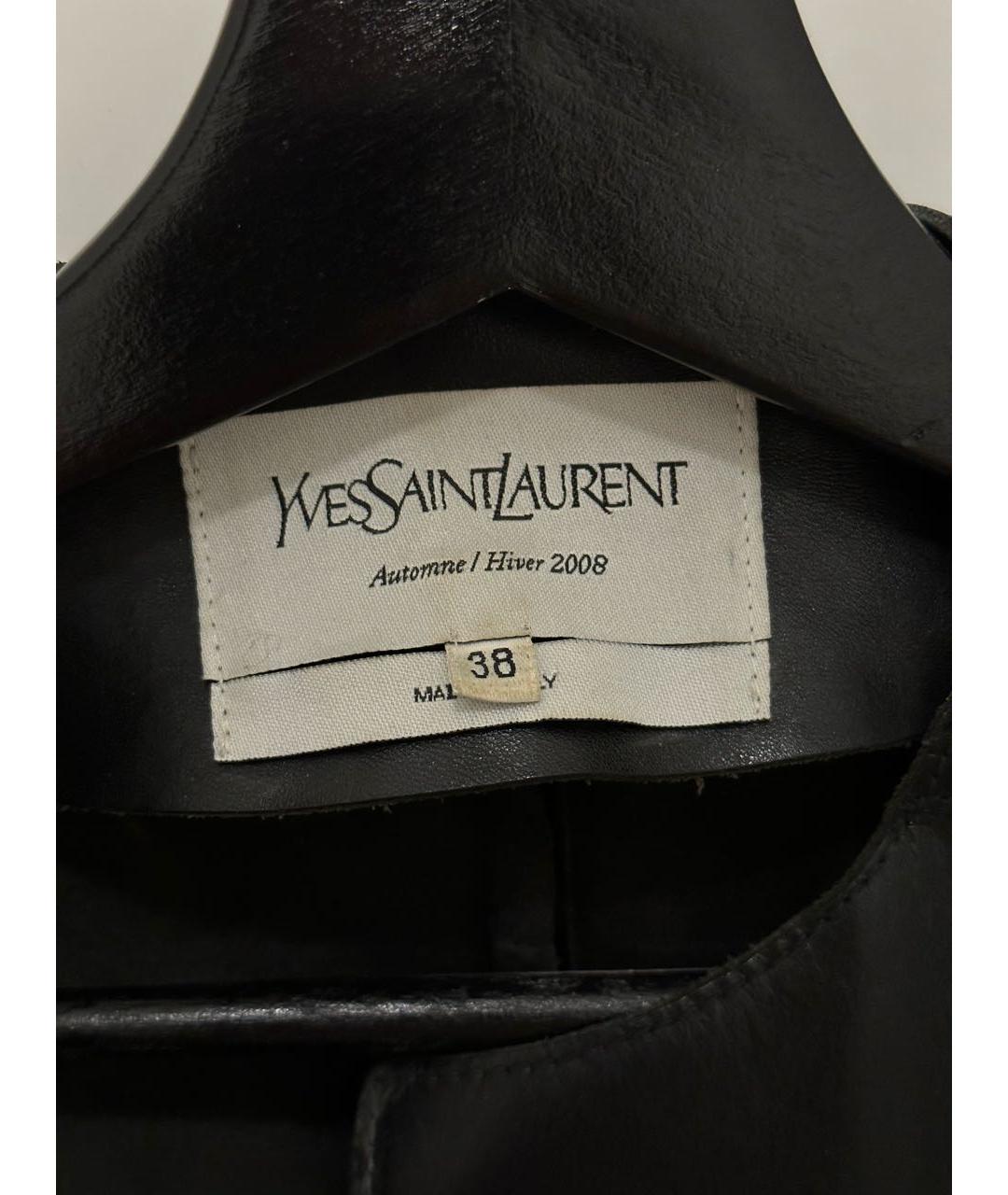 YVES SAINT LAURENT VINTAGE Черная кожаная куртка, фото 3