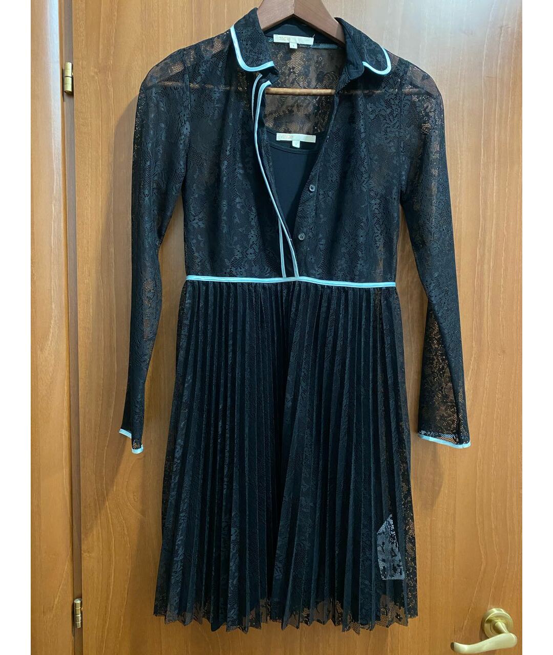MAJE Черное кружевное коктейльное платье, фото 3