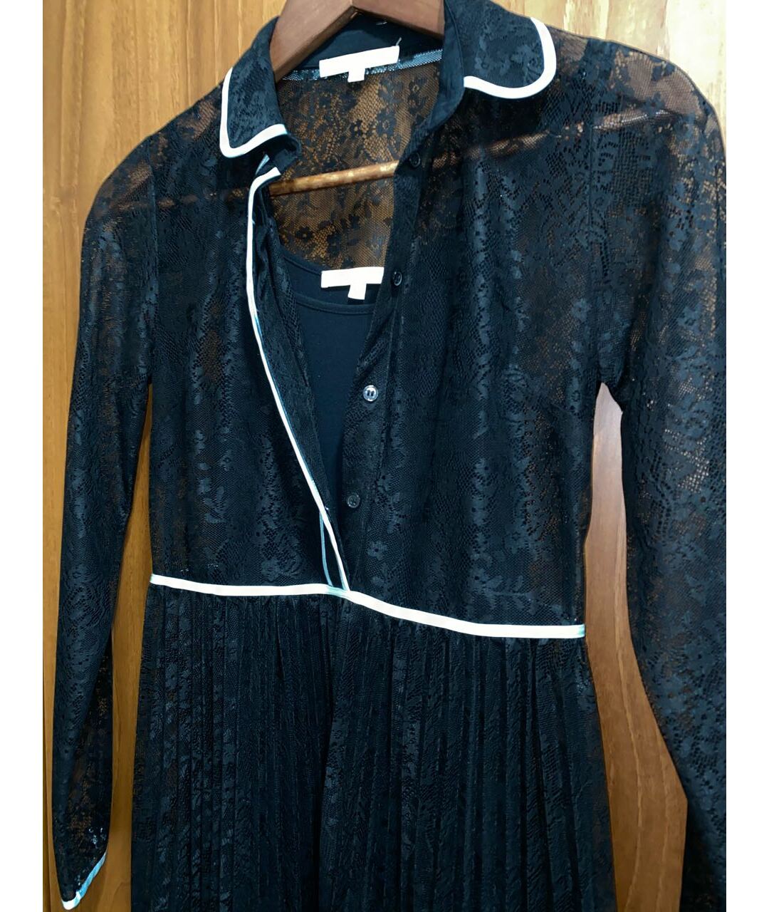 MAJE Черное кружевное коктейльное платье, фото 4