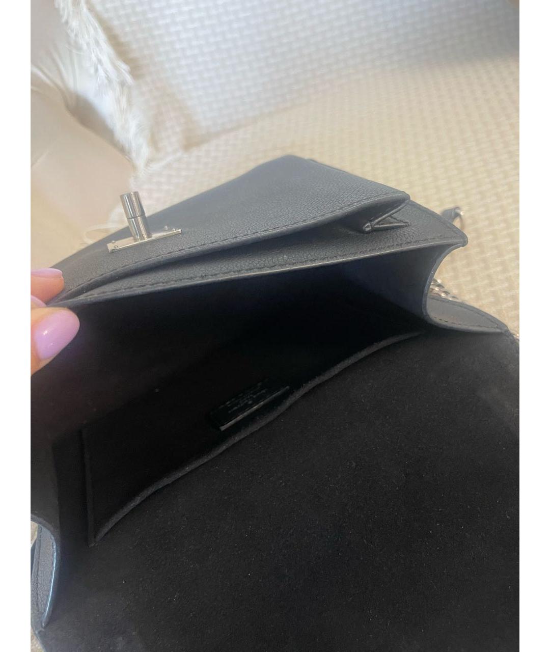 LOUIS VUITTON Черная кожаная сумка через плечо, фото 6