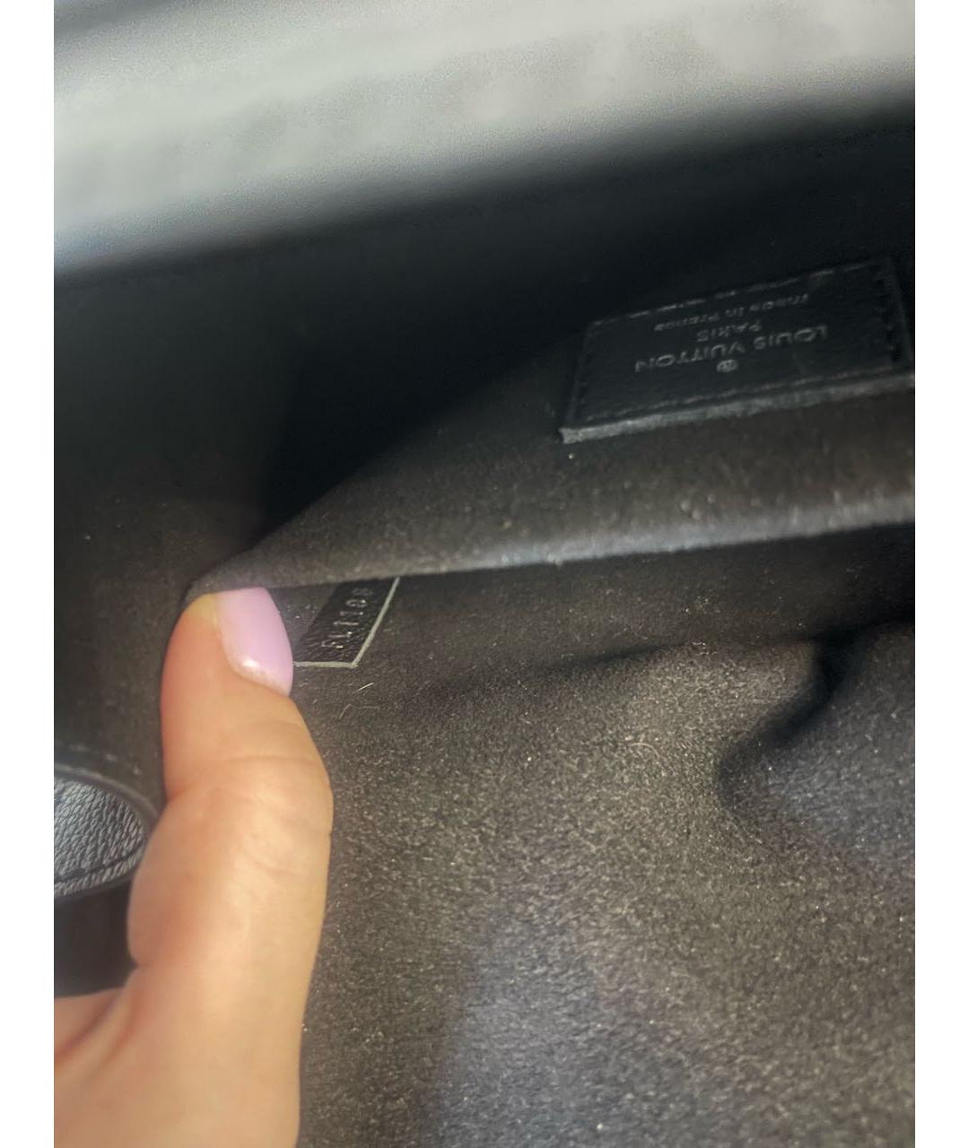 LOUIS VUITTON Черная кожаная сумка через плечо, фото 5