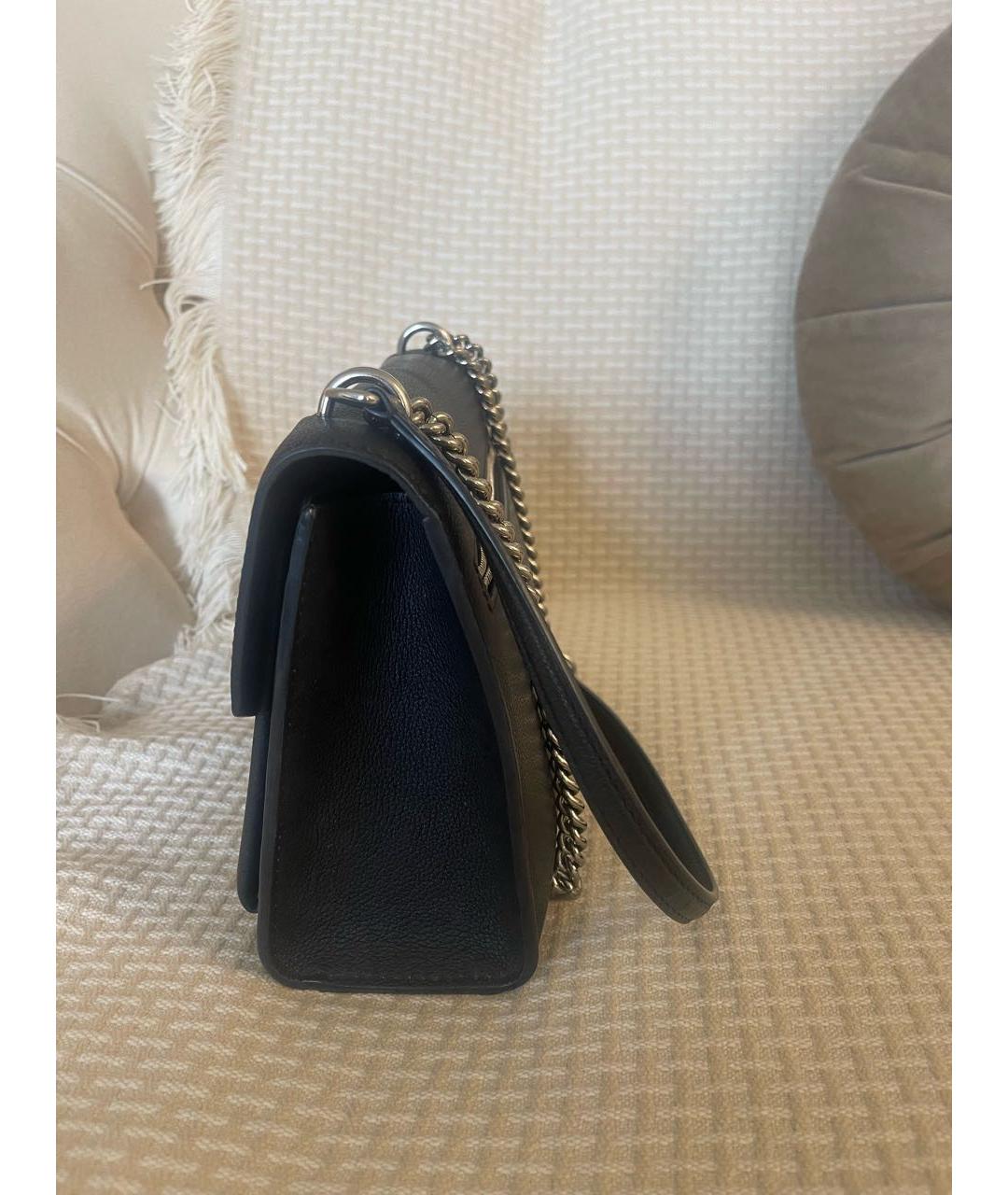 LOUIS VUITTON Черная кожаная сумка через плечо, фото 3