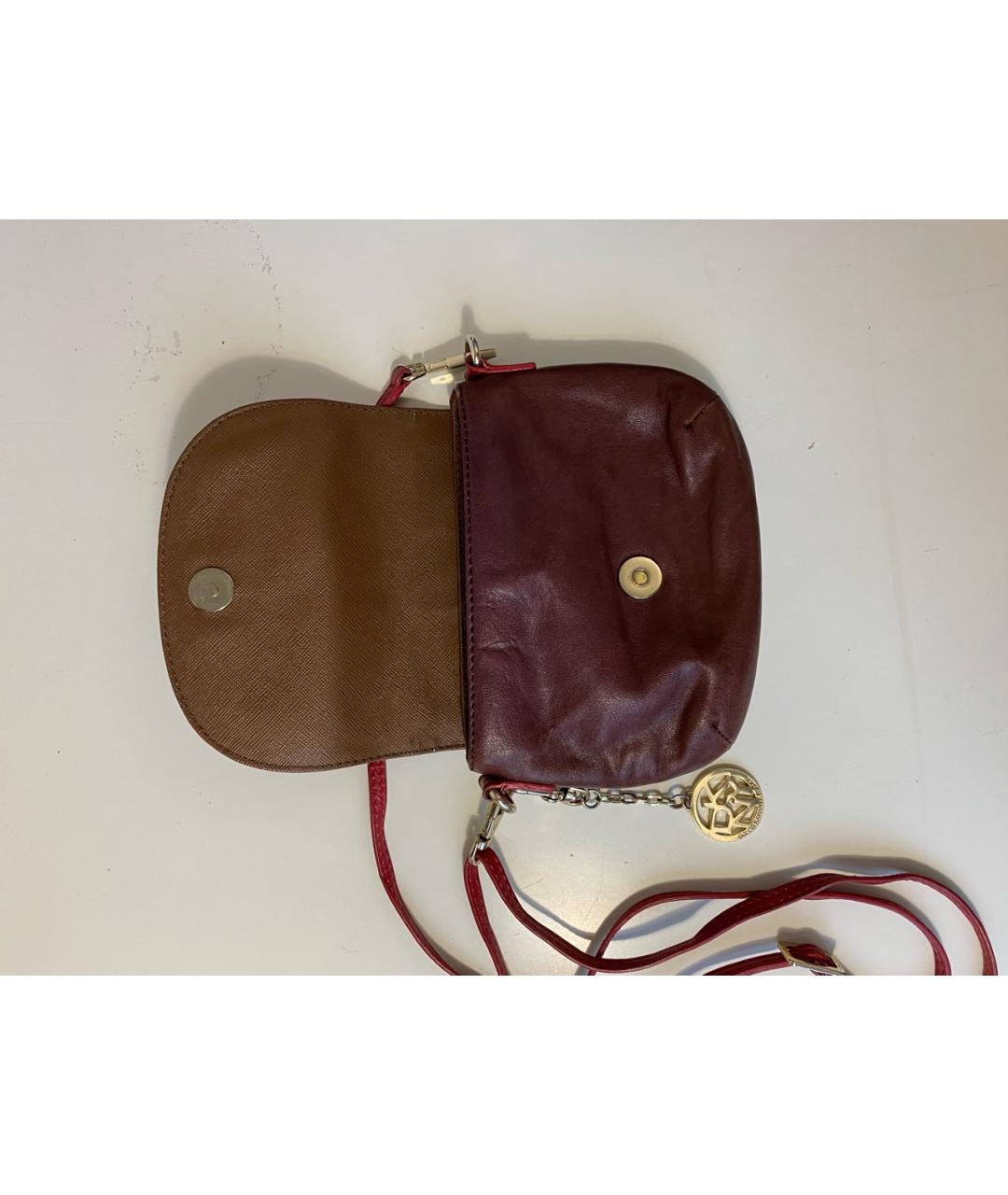DKNY Бордовая сумка через плечо из искусственной кожи, фото 5