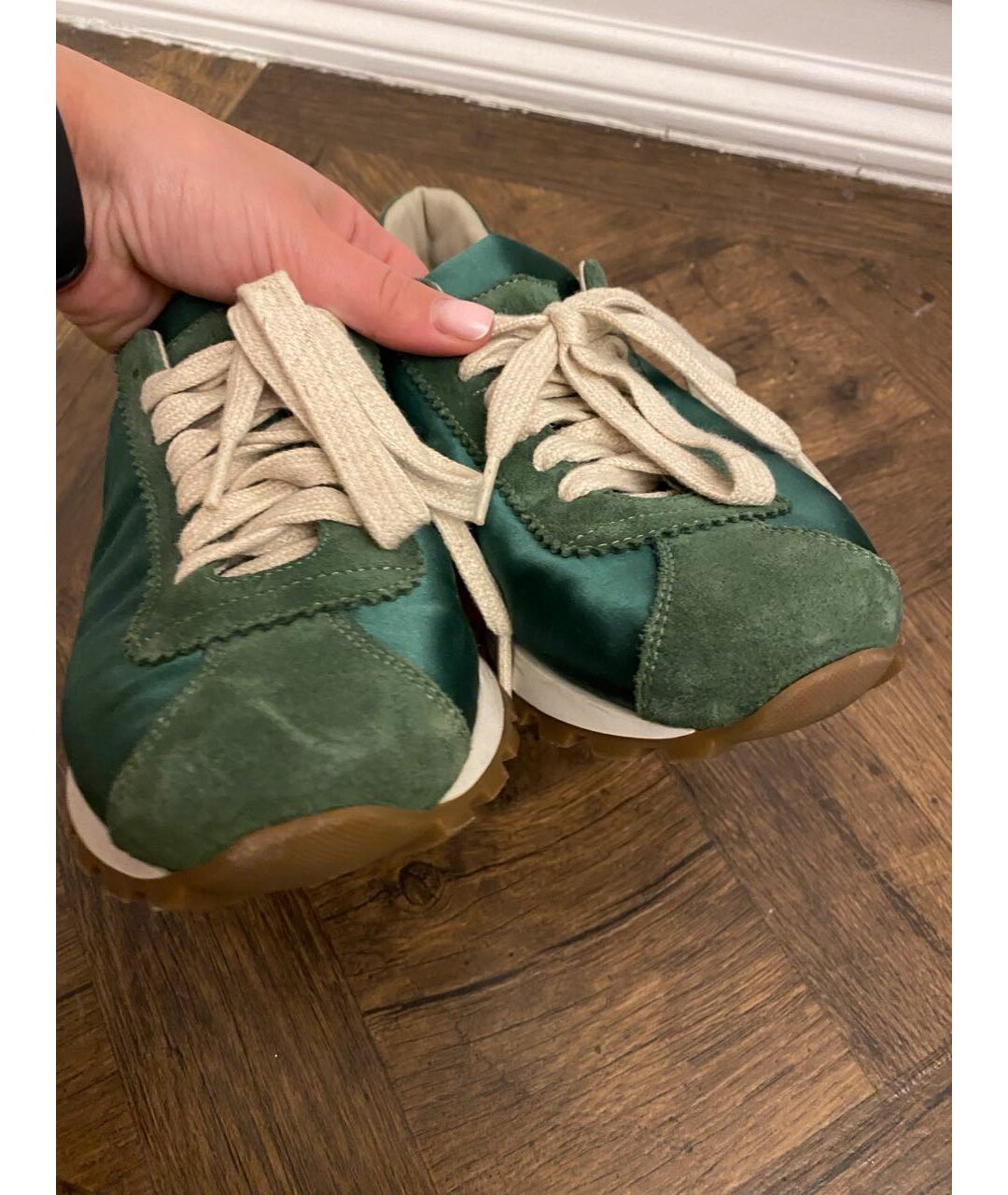 BRUNELLO CUCINELLI Зеленые замшевые кроссовки, фото 3