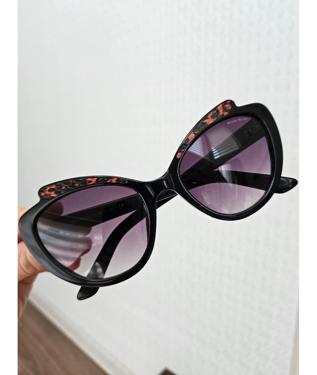 MIU MIU Черные пластиковые солнцезащитные очки, фото 7