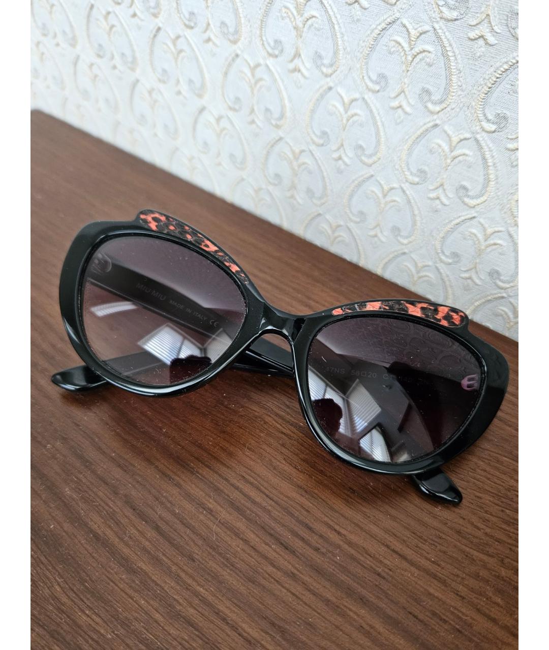 MIU MIU Черные пластиковые солнцезащитные очки, фото 6