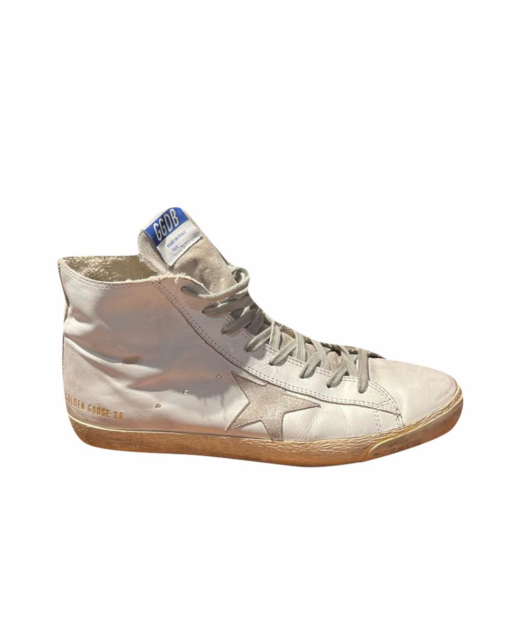 GOLDEN GOOSE DELUXE BRAND Белые кожаные высокие кроссовки / кеды, фото 1