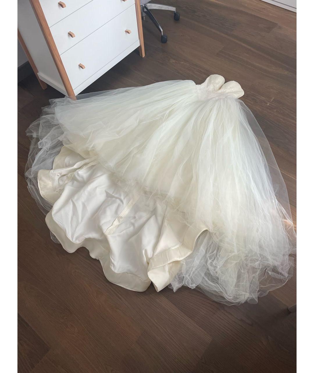 VERA WANG Белое кружевное свадебное платье, фото 6