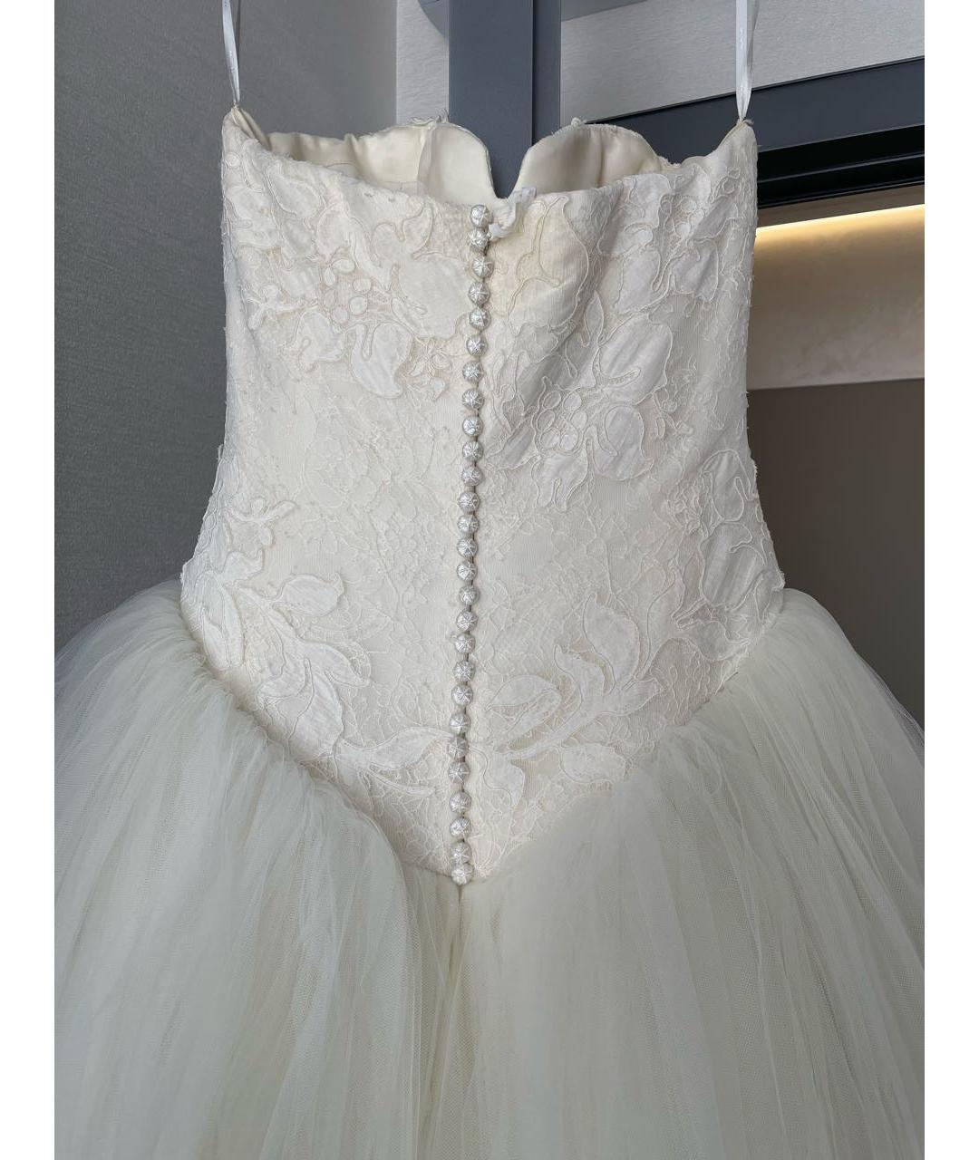 VERA WANG Белое кружевное свадебное платье, фото 4