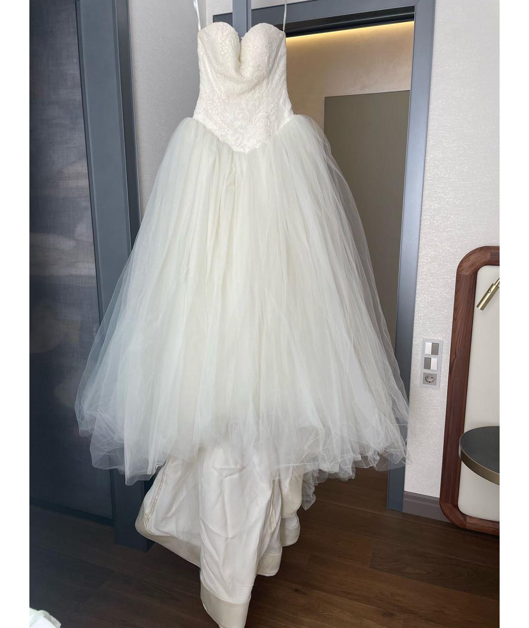 VERA WANG Белое кружевное свадебное платье, фото 9