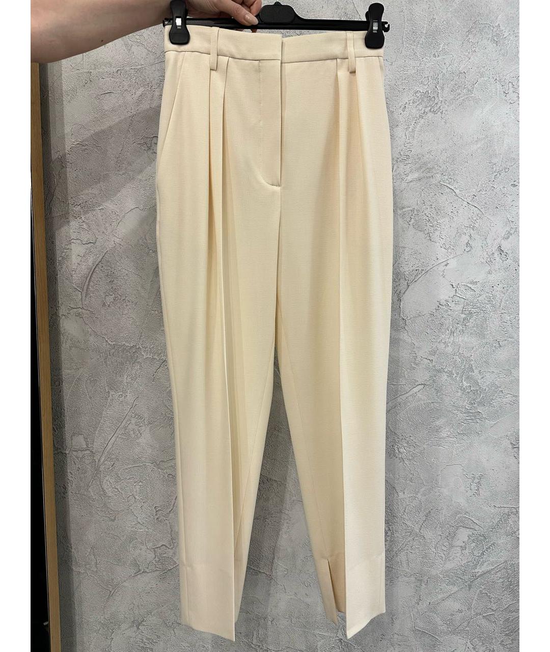 NANUSHKA Белые вискозные брюки широкие, фото 5