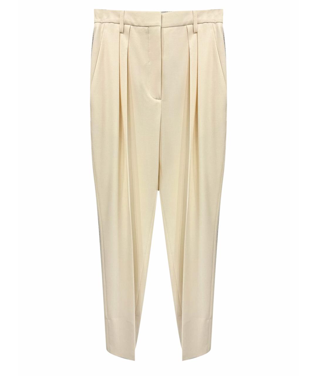 NANUSHKA Белые вискозные брюки широкие, фото 1