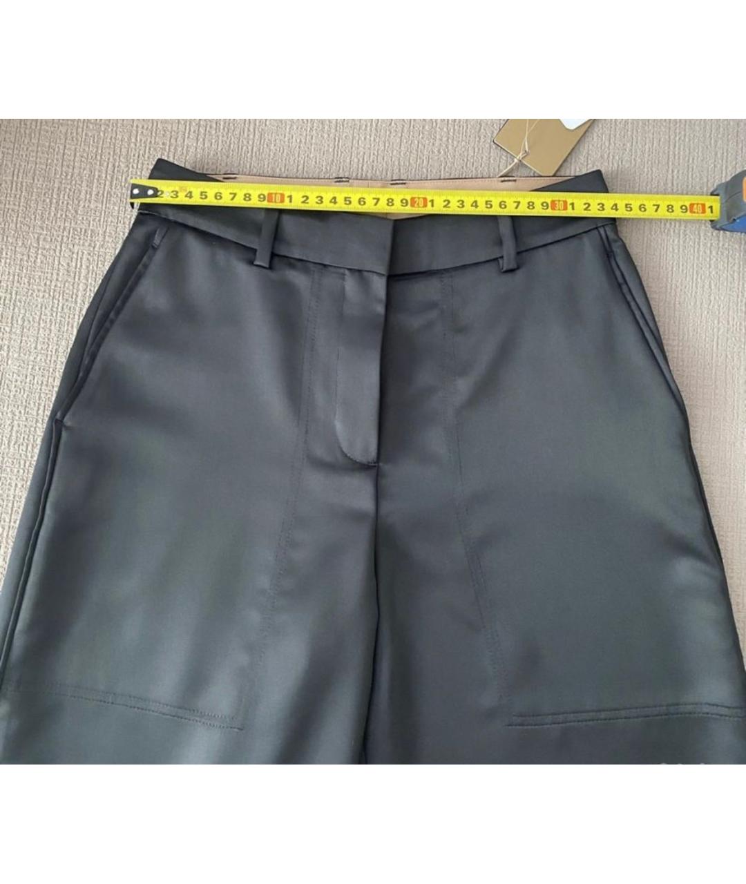 HUGO BOSS Черные полиэстеровые прямые брюки, фото 3