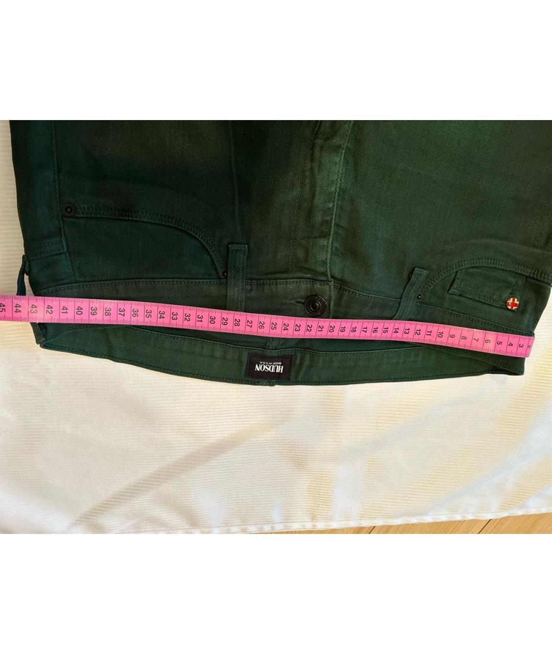 HUDSON Зеленые хлопко-лиоцелловые джинсы слим, фото 4