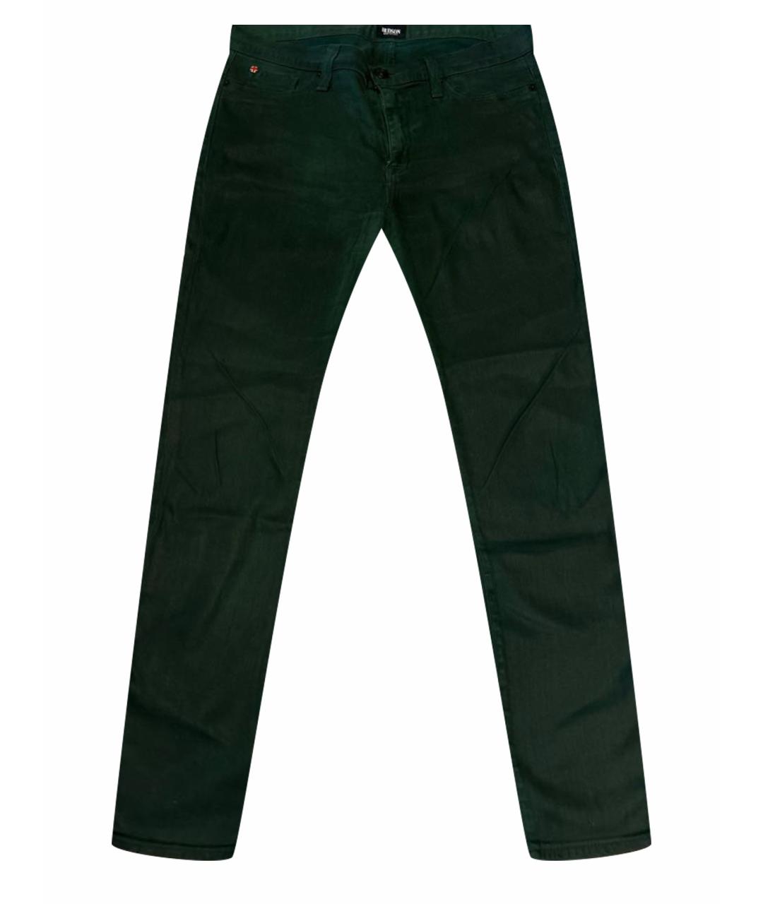 HUDSON Зеленые хлопко-лиоцелловые джинсы слим, фото 1