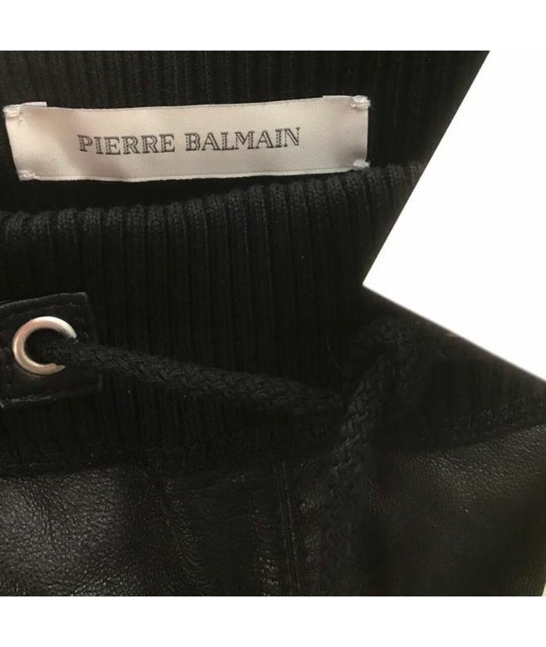 PIERRE BALMAIN Черные кожаные брюки чинос, фото 5