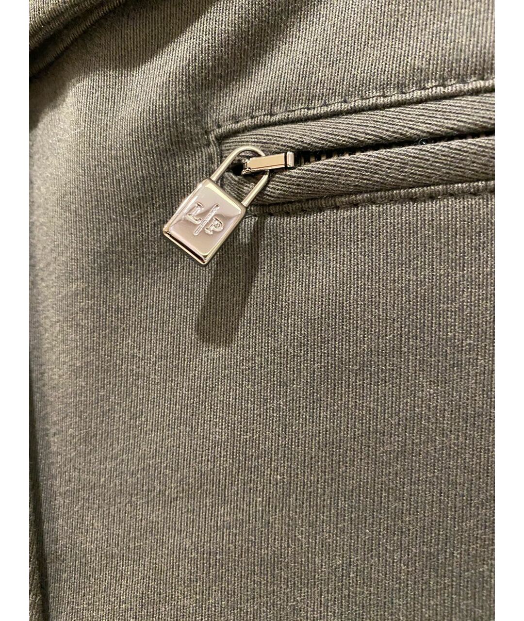 LORO PIANA Хаки хлопко-эластановые брюки узкие, фото 5