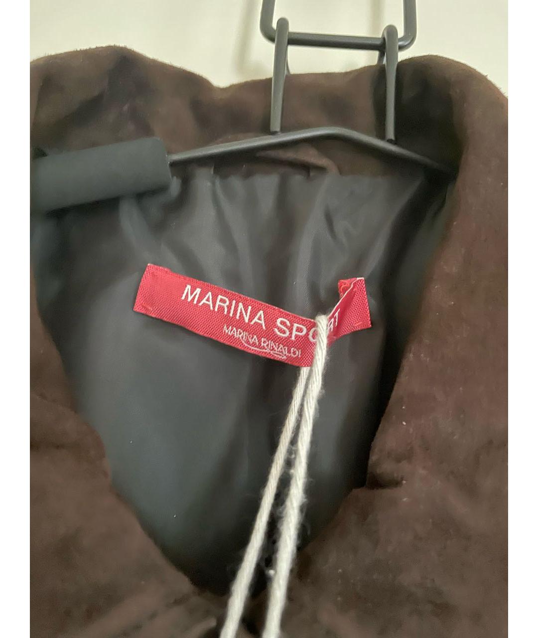 MARINA RINALDI Коричневый кожаный жакет/пиджак, фото 4