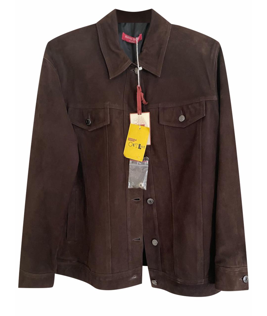 MARINA RINALDI Коричневый кожаный жакет/пиджак, фото 1