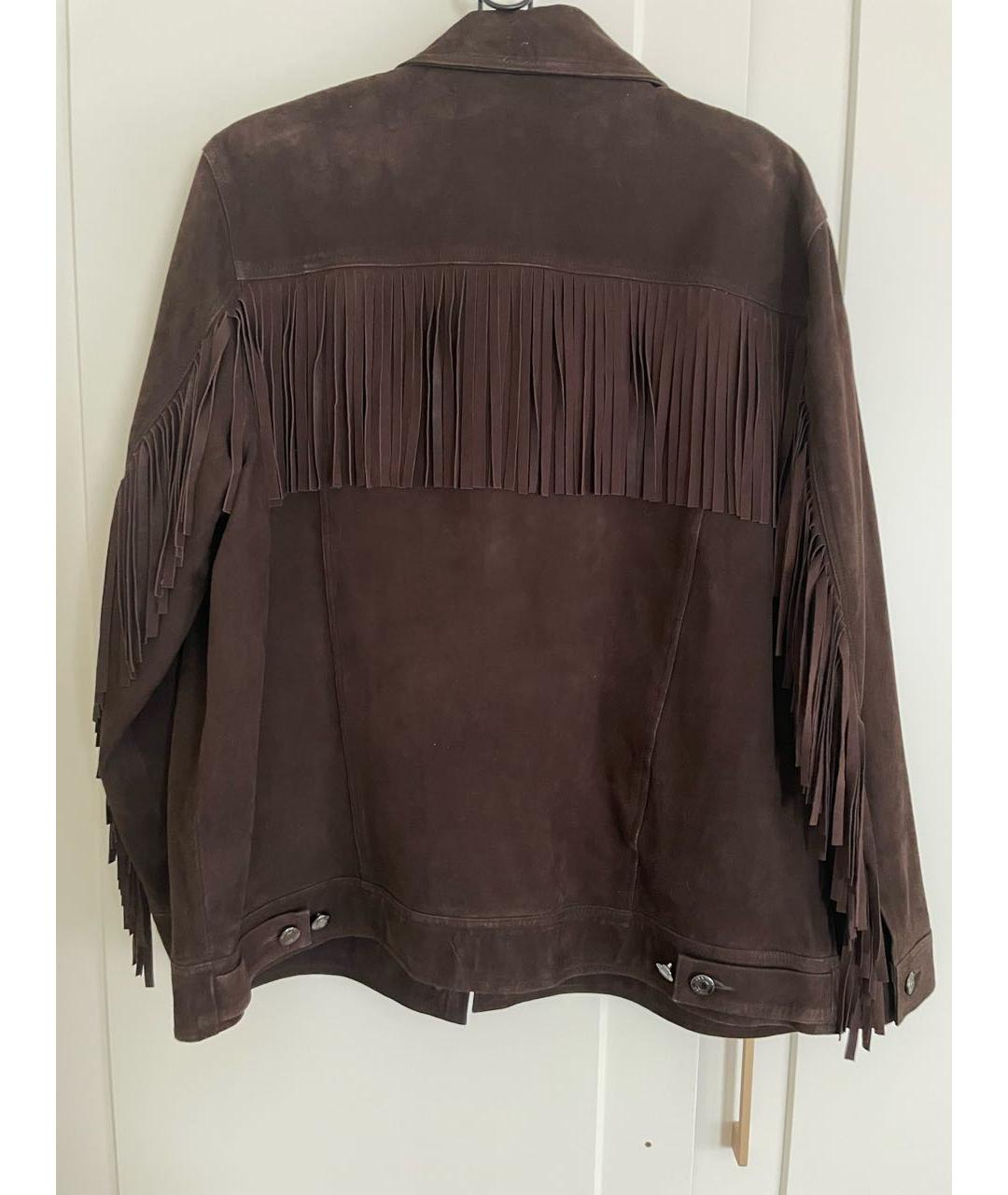 MARINA RINALDI Коричневый кожаный жакет/пиджак, фото 2