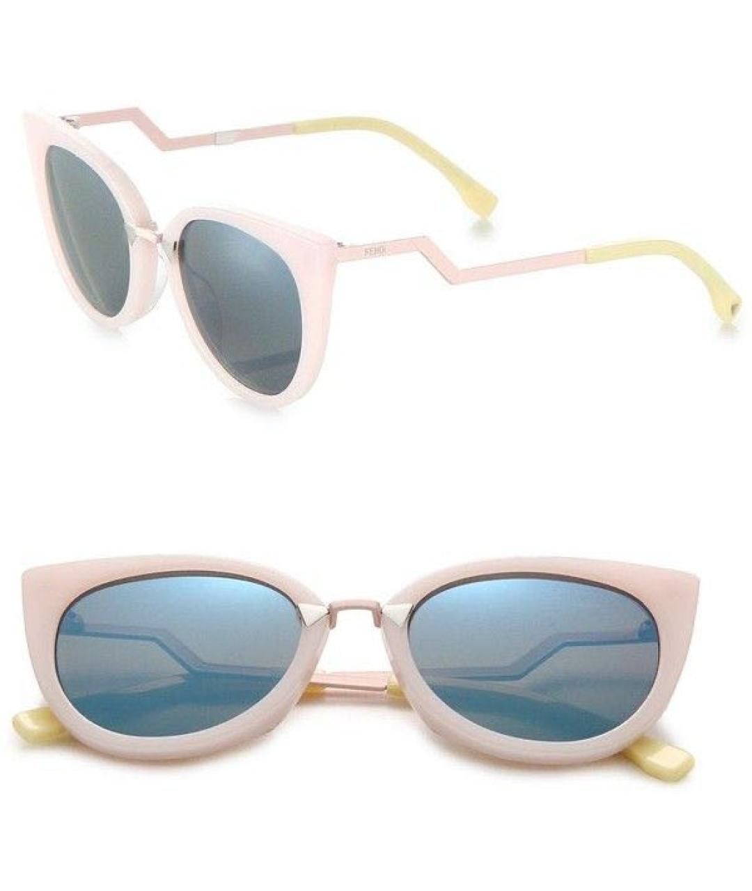 FENDI Розовые пластиковые солнцезащитные очки, фото 4