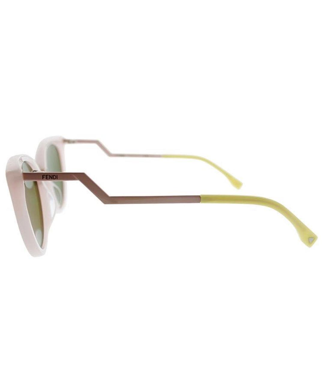 FENDI Розовые пластиковые солнцезащитные очки, фото 5